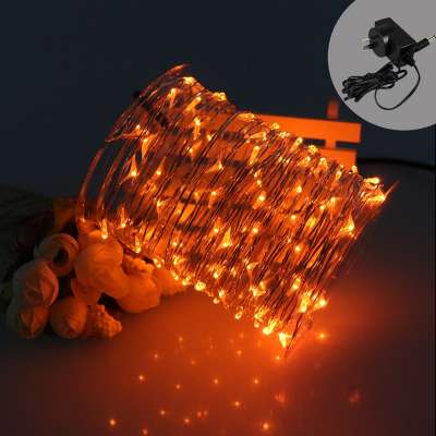 Modern manufacture Christmas fairy lights 3*AA rice silver wire string lights